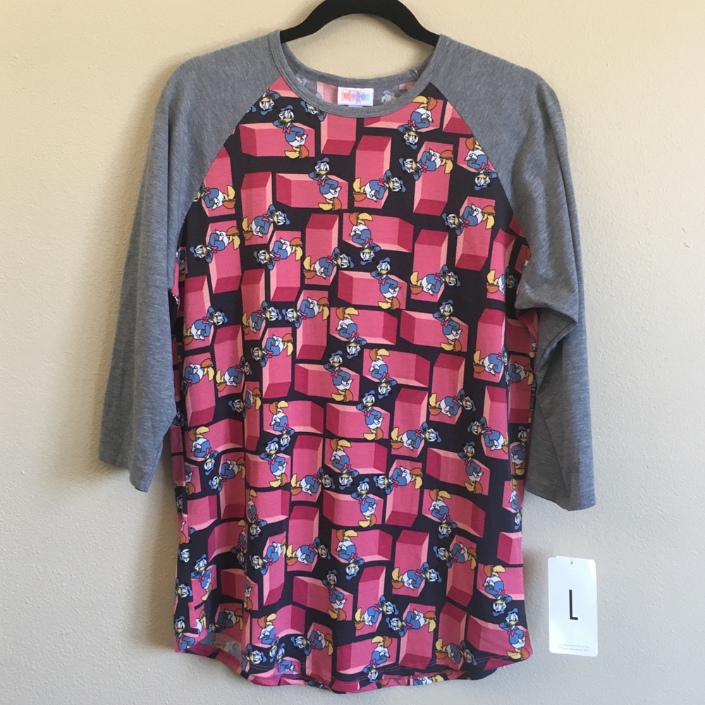 LuLaRoe Disney Donald Duck Randy Tee Large NWT